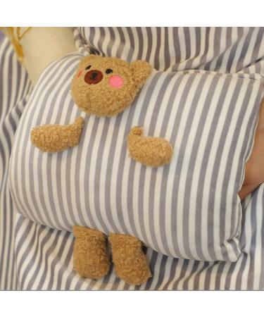 USB Heating Ceiling Blanket - 5V Washable Thermostatic Cute Bear Striped Gray | Skin-Friendly Polyester | Cozy Home Heating Solution - Buy Online on GoSupps.com