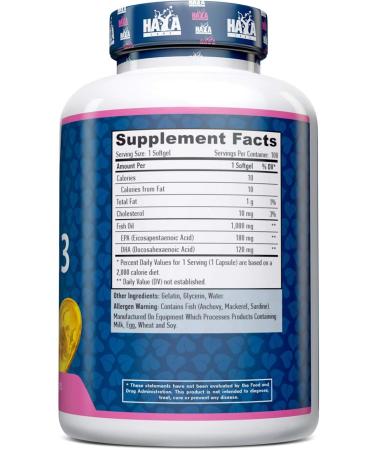 Haya Labs omega 3 1000mg 100 softgel - Buy Online on GoSupps.com