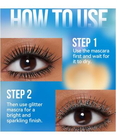 Sitovely 6PCS Glitter Colored Mascara for Eyelashes Waterproof Mascara Sparkling Diamond Lengthening and Curling Mascara/Blue/Purple/Yellow/Silver/Red - Buy Online on GoSupps.com