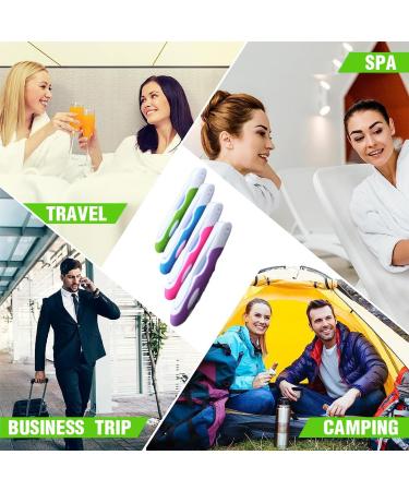 Buy WJRQD Foldable Travel Toothbrush Set - Portable Soft Bristle Brush with Case for Camping School & Travel - 4 Pack (Blue Pink Green Purple) - Buy Online on GoSupps.com