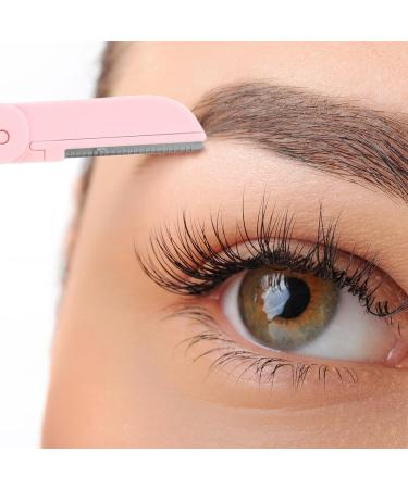 Beaupretty 10pcs Folding Eyebrow & Mustache Trimmer | Stainless Steel Eyebrow Razor & Tweezer for Women | Perfect Eyebrow Grooming Tool - Pink - Buy Online on GoSupps.com