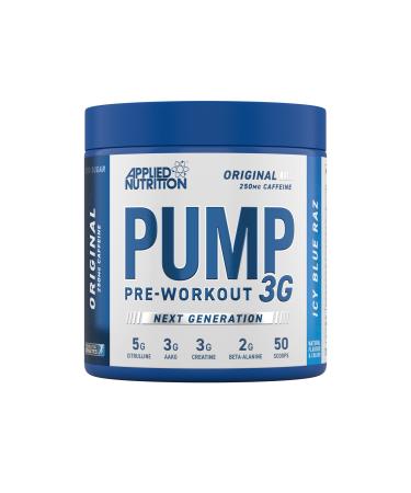 Applied Nutrition Pump 3G Pre Workout - Energy Focus & Performance (375g - 25 Servings) (ICY Blue Raz) Original - Icy Blue Raz 25 Servings (Pack of 1)
