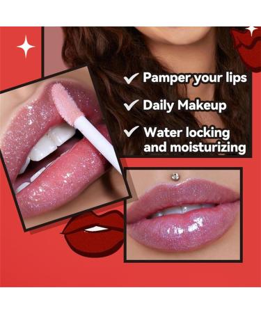 Black Glitter Lip Gloss Diamond Shimmer Nourishing Lipstick Non-sticky Long Lasting Moisturizing Lip Gloss Liquid Lip Gloss Lip Gloss for Women - Buy Online on GoSupps.com