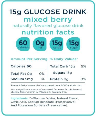 Transcend Mixed Berry Glucose Shots 12 Pack - Fast Acting Blood Sugar Support for Diabetics - Gluten Free Vegan Formula - 15g Dose - Made in USA - 2.5oz Each (Pack of 12) - Buy Online on GoSupps.com