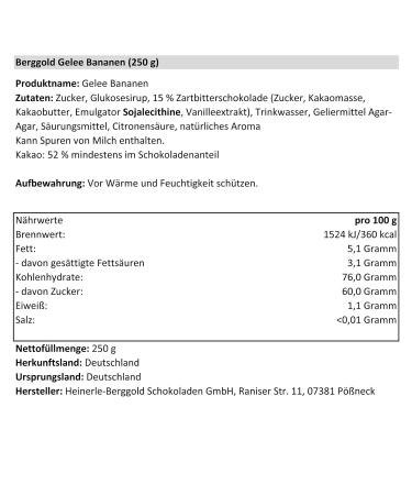 Berggold Jelly Bananas - Pack of 6 (6 x 250g) | Delicious International Shipping - Buy Online on GoSupps.com