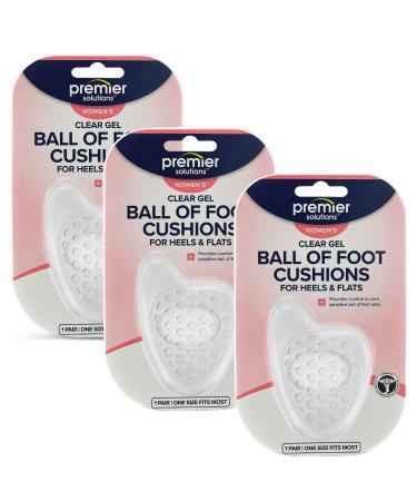 Premier Solutions Clear Gel Ball of Foot Cushions for Heels and Flats (Pack of 3)