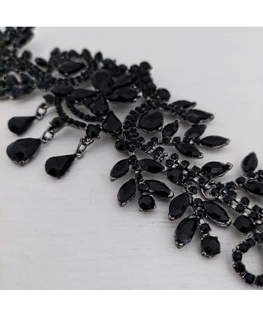 Nereida's Secret Bridal Rhinestone Headband - Gothic Black - Wedding Flapper Hair Accessory - Buy Online on GoSupps.com