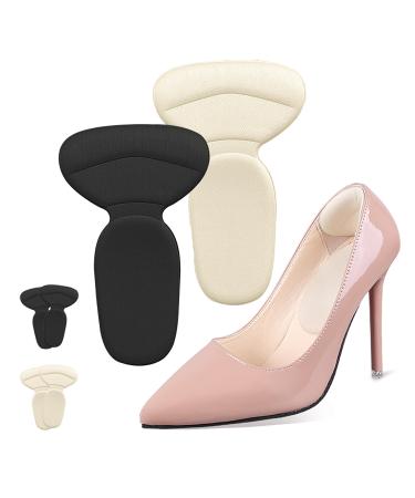 Soft Sponge Heel Protectors - Heel Grips for Comfort in High Heels T-Shape Design Anti Slip Prevents Blisters - Makes Shoes Fit Better - 2 Pairs (Multicolor)