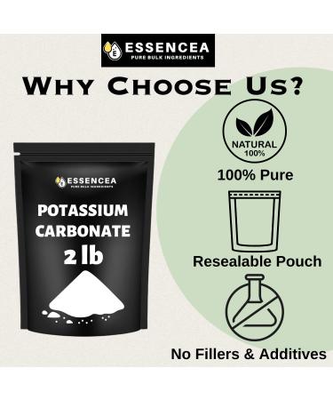 Potassium Carbonate 2lb by Essencea Pure Bulk Ingredients | 100% Pure Potassium Powder for Plants and Supplements (32 Ounces) - Buy Online on GoSupps.com