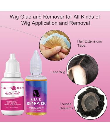 Lace Wig Glue & Remover Set for Lace Front Wig & Poly Hairpieces - Adhesive for Toupee & Cosmetic Hair Systems - Buy Online on GoSupps.com