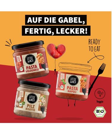 Little Lunch Ready Meals - 100% Organic Veggie Pasta & Risotto 6 Pack (350g Each) - Napoli Vegetarian Bolognese & Mushroom Risotto - International Shipping Available - Buy Online on GoSupps.com