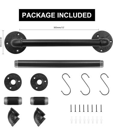 Industrial Pipe Towel Bar Rustic Iron Decor Bathroom Hardware Towel Bar Accessory Heavy Duty Wall Mounted Bath Towel Rack Holder Black (18 Inch) (Black 12 Inch) - Buy Online on GoSupps.com