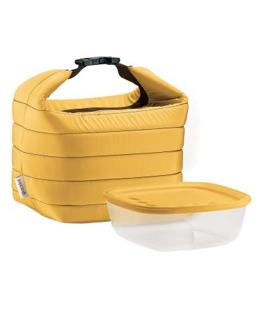 Guzzini - On The Go Small Thermal Bag with Airtight Container Handy - Ochre 22 x 18 x H22 cm - 032950165 One Size Ochre