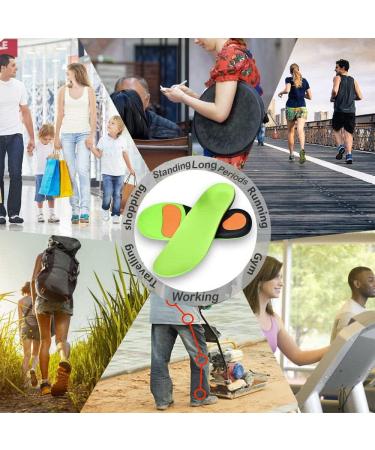 Plantar Fasciitis Arch Support Insoles - Gel Memory Foam - Green Small - Buy Online on GoSupps.com