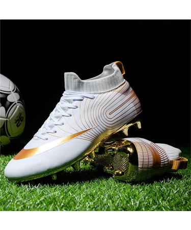 MFSH High Top Soccer Cleats for Men and Women - White | Turf Indoor Youth Football Boots - Buy Online on GoSupps.com