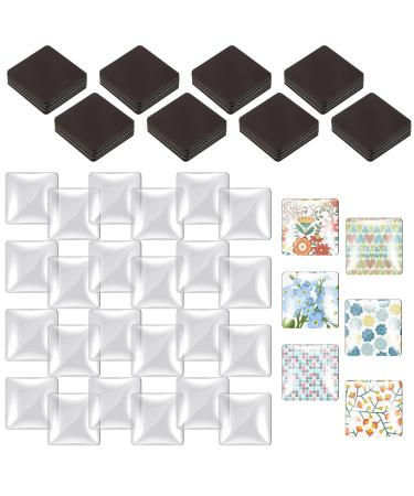 72 Pieces Craft Magnets Glass Ceramic Ferrite Magnet with Adhesive Backing and Transparent Clear Glass Cabochons for DIY Craft Fridge Refrigerator Magnets Pendants(Square,1.2 Inch) - Buy Online on GoSupps.com