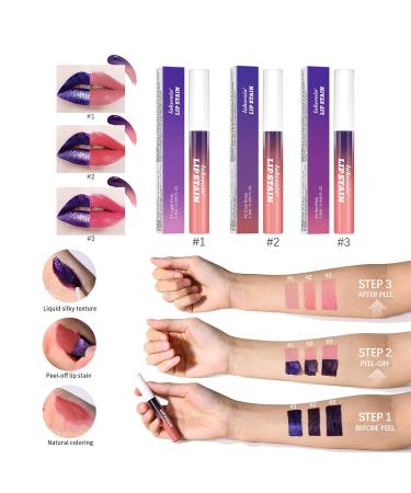 Long-Lasting Waterproof Peel Off Lip Stain | 3 Colors Matte Liquid Lipstick & Nude Lip Gloss | Non-Stick Cup Lip Makeup - Buy Online on GoSupps.com