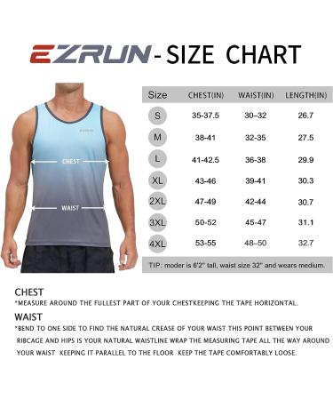 EZRUN Men's Quick Dry Sport Tank Top Blue Gradient - Large | Gym, Fitness, Running Shirt - Buy Online on GoSupps.com