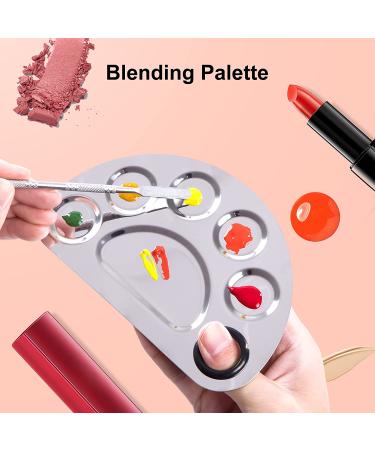 Stainless Steel Makeup Mixing Palette Set - 2pcs | Artist Tool for Foundation Mixing & Nail Art - Buy Online on GoSupps.com
