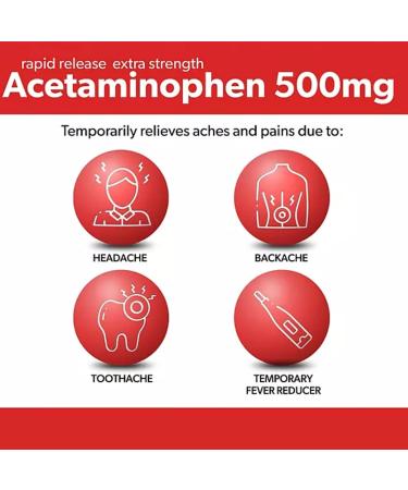 Acetaminophen 500mg Extra Strength Rapid Release 400 Gelcaps 1 - Buy Online on GoSupps.com