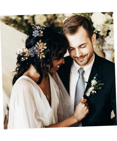 Housoutil 2 Set Bridal Headwear Pearl Hair Barrettes Pearl Headpiece Rhinestone Hair Clips Blue Tiara Rhinestones Hair Combs Wedding Hair Clips Blue Hair Clips Tiaras Accessories Miss Dress - Buy Online on GoSupps.com