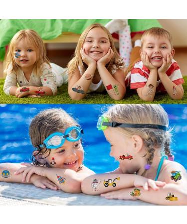 Qpout 24 Sheets Kids Tattoos: Car & Outer Space Astronaut Designs | Waterproof Fake Tattoos for Boys Birthday Party Favors - Buy Online on GoSupps.com