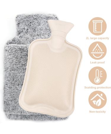Bonilife 2L Hot Water Bottle with Cover for Period Pain Relief - BrownWhite - Buy Online on GoSupps.com