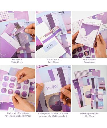 348pcs Scrapbook Kit with Aesthetic Paper, Stickers, Washi Tape - Art Journaling Set for Bullet Journal, Planners - DIY for Adults, Teens, Girls - Moonlight Theme - Buy Online on GoSupps.com