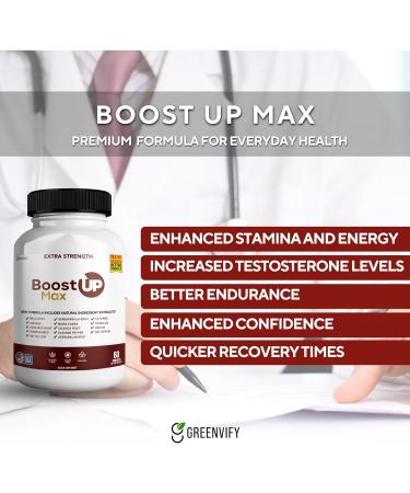 GREENVIFY Boost Up Max Male Health Supplement with Calcium Zinc & Proprietary Blend for Vitality & Strength 180 Capsules (3 Pack) - Buy Online on GoSupps.com