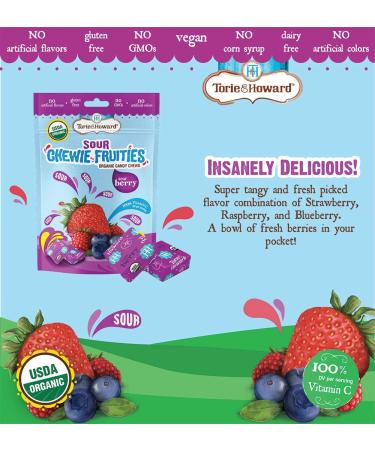 Torie and Howard Chewie Fruities  Sour Berry  4 Ounce Chewie Fruities Sour Berry 4 Ounce (Pack of 1) - Buy Online on GoSupps.com