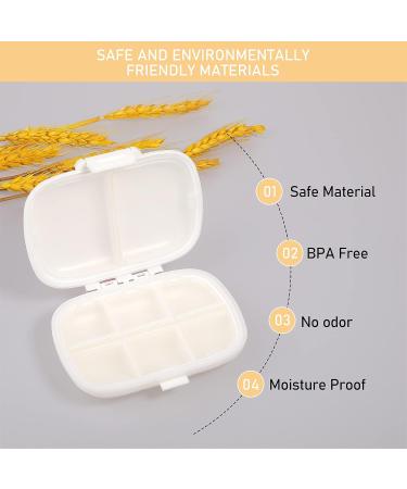 Sibba 1 PC Cute Pill Organizer Box - Weekly & Monthly Medicine Dispenser Portable 8-Grid Container for Travel - Ideal Reminder for Purse & Pocket (White) - Buy Online on GoSupps.com