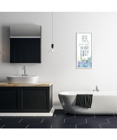 Stupell Industries Bath Definition Wall Art | Kim Allen Blue Florals | Wash Worries Away Framed Decor - Buy Online on GoSupps.com