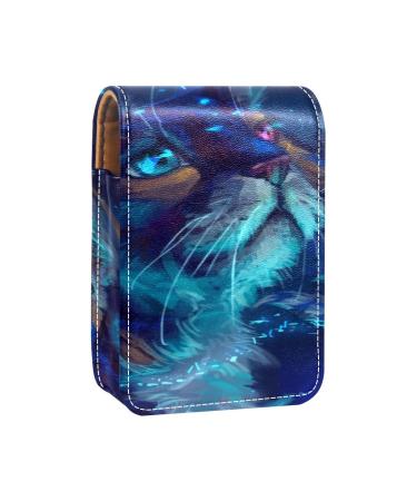 Outdoor Cat Makeup Lipstick Case Portable Lipstick Organizer with Mirror Ladies Mini Makeup Bag Holds up to 3 Lipsticks