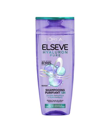 L'Or al Paris - 72h Purifying Shampoo for Oily Scalp - Salicylic and Hyaluronic Acid Complex - Hair Care Protocol - Elseve Hyaluron Pure - 300 ml