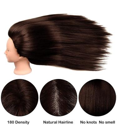 26''-28'' Long Hair Mannequin Head with Real Hair 60% - Cosmetology Doll for Hairdresser Practice - Straight Hair with 7 Tools - Stable Clamp Stand - 26inch No Makeup 4 - Buy Online on GoSupps.com