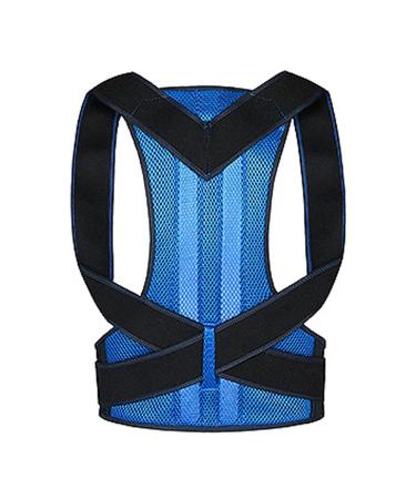 Posture Corrector Back Brace Pain Relief Lumbar Support Belt for Women and Men - Adjustable Waist Straps for Clavicle Spine Shoulder (Color : Red Size : X-Large) (Blue Small) (Blue Medium)