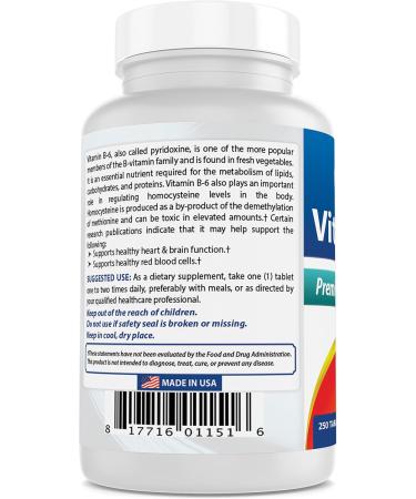 Best Naturals Vitamin B6 50 mg 250 Tablets (250 Count (Pack of 3)) - Buy Online on GoSupps.com