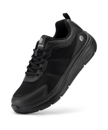 Fitville extra wide walking shoes men light leisure shoes shock absorption and back rash fitness shoes breathable gym flexible and flexible 42 EU far black