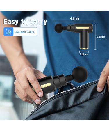 Shavingfun Mini Massage Gun - Portable Electric Muscle Massager with 6 Speeds & 4 Heads for Pain Relief - Ideal for Travel - Buy Online on GoSupps.com