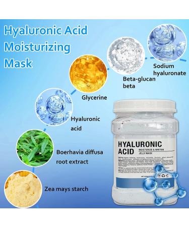 Hyaluronic Acid Jelly Mask Powder | Professional Peel Off Rubber Mask for Brightening & Hydrating | Includes Double-ended Silicone Brush | 23 Fl Oz - Buy Online on GoSupps.com