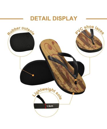 Premium Mnsruu Rose Print Flip Flops for Women & Men - Vintage Hotel Spa Bedroom Travel XXL - Buy Online on GoSupps.com