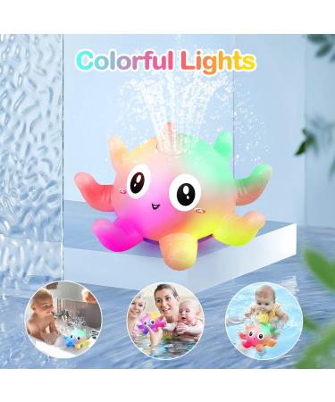 Octopus Bath Toy - Light Up, Spray Water, Automatic Induction - Pink - Ideal Gift for Kids - Bath Tub Toys for 3 Year Olds - Buy Online on GoSupps.com