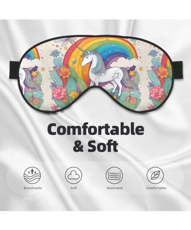 Cartoon Unicorns Adjustable Eye Mask - Unisex Blackout Sleep Mask for Travel Yoga & Office Naps - Buy Online on GoSupps.com