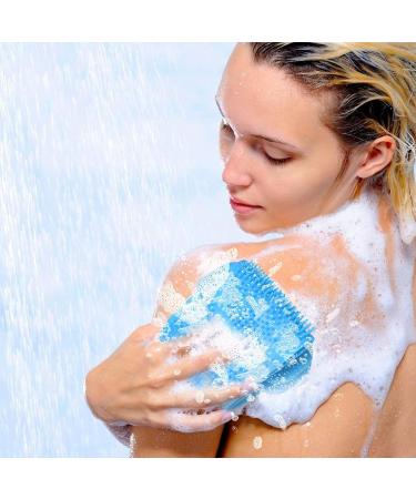 2-Piece Shower Brush Set - Wet & Dry Body Brush for Peeling & Massage - Blue Back Brush for Men & Women - Buy Online on GoSupps.com