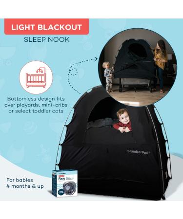 SlumberPod and Fan Combo 3.0 - Portable Privacy Pod Blackout Canopy for Pack n Play - Baby Travel Crib Canopy in Black/Grey - Buy Online on GoSupps.com