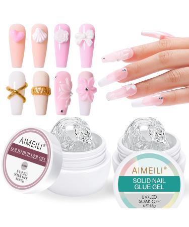 AIMEILI Fixed nail glue solid assembly gel for gelail set solid nail glue gel nail extension gel nail builder set solid extension+solid nail glue gel
