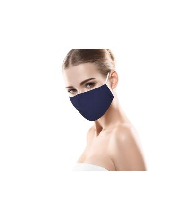 MBW mouth & nose mask in blue protective mask face mask 3-layer reusable masks 100% cotton