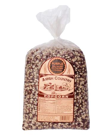 Amish Country Popcorn | 6 lb Bag | Purple Popcorn Kernels | Old Fashioned, Non-GMO and Gluten Free (Purple - 6 lb Bag) 6 Pound (Pack of 1)