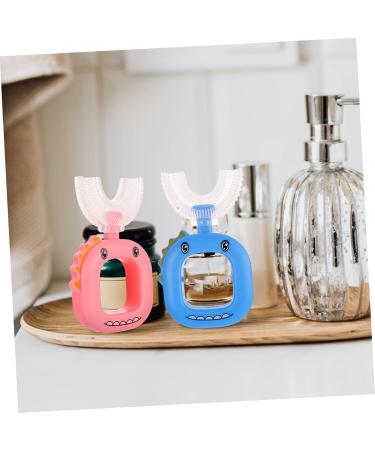 Minkissy 4-Piece U-Shaped Silicone Toothbrush Set for Kids Portable Cleaning Tools with Fun Caricature Design | Perfect Children's Oral Care Accessories - Buy Online on GoSupps.com