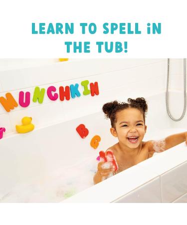 Munchkin Learn Bath Foam Letters & Numbers | Mess-Free, Creative Toddler Bath Toys - Set of 26 Floating Letters | Shower & Tile Toys for Kids - Buy Online on GoSupps.com